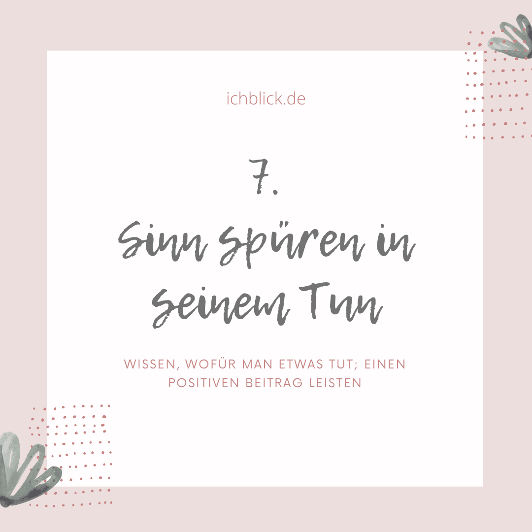 Sinn spüren in seinem Tun