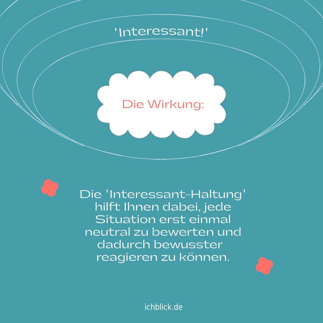 Die Interessant-Haltung hilft Ihnen dabei, jede Situation ersteinmal neutral zu bewerten und dadurch bewusster reagieren zu können